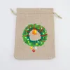 Geschenkpapier, 50 Stück, Navidad, Weihnachtsgeschenktüten mit Jute-Material für Weihnachtssäcke und Geschenkhalter, Stoffbeutel 10 cm x 14 cm, 231109