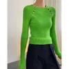 Women's Sweaters Autumn Lazy Style Comfortable Self-cultivation O-neck Waistcoat Double-breasted Sweater Top Women