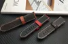 Watch Bands High quality 24mm brown gray retro Italian leather strap strap butterfly buckle strap 230410