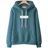 Skjorta plus size hoodies kvinnor höst vinter casual lös huva sammet förtjockad långärmad brev mujer de moda streetwear hoody