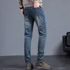 Jeans pour hommes Vêtements de marque Jeans de vélo Vêtements de rue pour hommes Pantalons en denim ultra minces Serrés Taille moyenne Pantalons en coton élastique léger pour hommes 27-36 230410