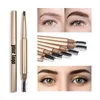 Eyebrow Enhancers 50pcs/lot Wholesale Eyebrow Enhancers Long Lasting Brown Eyebrow Pencil Private Label Cosmetics Makeup Paint Tattoo Eyebrow Tint 231109