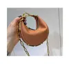 Graphy Hobo Wrist Bag Half Moon Fastening Vintage Bottom Golden Metal Letter Cross Body Womens Clutch Bag