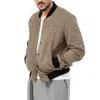 Men's Jackets Men Coat Jacket Stylish Mid-length Faux Suede Cardigan With Stand Collar Elastic Cuffs Multiple For Fall