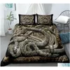 Bedding Sets 3D Snake Style Set For Bedroom Soft Duvet Er Bedspreads Bed Linen Comefortable Quilt And Pillowcase 221208 Drop Deliver Otgbd