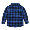 Kids Shirts Toddler Boys Shirts Spring Autumn Kids British Style Long-sleeved Shirts Cotton Plaid Print Shirts Children's Clothing 230410