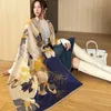 Scarve Luxury Cashmere Thick Blanket Scarf Casual Travel Horse Print Pashmina Bufanda Winter Shawl Wram Warps Poncho Echarpe 2023 231110