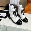 Designerskie kobiety buty kostki buty botki martin buty wysokiej jakości kraciaste wzór damskie buty koronkowe zamek je jesień zimowe wakacje czarno-białe buty mody