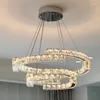 Żyrandole LED salon krystalicznie żyrandol lekki luksus prosty ciepły sypialnia pierścień atmosferyczny dom wewnętrzny oświetlenie