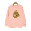 Designer PAluxury brand clothing Angel autumn and winter flocking big headed bear round neck solid color loose leisure pink cotton men's coat sweater