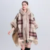 Womens shawl imitation otter rabbit fur collar Womens cape Large plush thick cardigan Loose warm Womens coat Winter fashionable new style