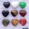 Kristal Aşk Kalp Şeklinde Doğal Taş İyileştirici Kristaller Taşlar Sevgililer Günü Süsleri MTI Renk Takıları Gözenekli Olmayan 1 7wt Dhgarden Dhbn3