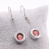 Boucles d'oreilles pendantes prix de gros 2 paires pour femmes pierre hématite naturelle 12mm cercle cristal Long gland Eardrop bijoux A545