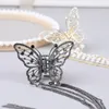 Vrouwelijke vlinder Pearl Tassel Hair Claw Rhinestone Clip Koreaanse eenvoudige paardenstaart Crab Clip Girls Haaraccessoires