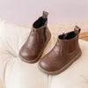 Bottes printemps / automne bébé chaussures en cuir enfant en bas âge enfants cheville semelle en caoutchouc mode infantile petites filles 15-25