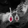 Stud Earrings AIGS FIY Ruby 18K Gold AU750 Nature 2.476ct Red Female Fine Gift Women