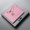 Men's T Shirts 2023 Summer Men's Polo Shirt Casual Designer Brand Korea Slim Fit Round Neck Letter Decal Short Sleeve Outside T-shirt