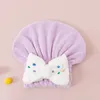 Serviette mignon enfants enfants séchage rapide cheveux enveloppé serviettes chapeau chapeaux de bain Portable corail polaire bonnet de douche accessoires