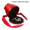 Jewelry Pouches Romantic Necklace Gift Box Rose-shaped With Double Doors Valentine's Day Present Organizer