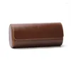 Jewelry Pouches Leather Watch Storage Box Oval Travel Three Watches For Case Gift