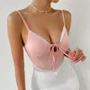 Débardeurs pour femmes Camisole d'été Doux Irrégulier Dentelle Soutien-Gorge Femme Camis À Lacets Épicé Fille Débardeur Sans Manches Crop Top Femmes Vêtements Drop