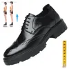 Geklede schoenen heren brogue hoogte verhoogde nette schoenen heren pak verhogende schoenen oxford onzichtbare hak 4/7/9 cm platform bruiloft herenschoenen 231110