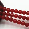 Perles 4 6 8 10 12mm, accessoire artisanal, pierre de calcédoine rouge, ample, ronde, fabrication de bijoux, 15 pouces, cadeau de noël pour femmes