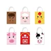 Cadeau cadeau BD022 12pcs sacs d'animaux de ferme de bande dessinée papier sac d'emballage de biscuit de bonbons pour enfants fournitures de fête d'anniversaire de ferme