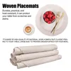 Table Mats Woven Round Mat With Heat-Resistant Non-Slip Placemats Washable Resistant Kitchen Decor Tableware Bowl Coffee Pads