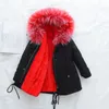 Manteau en duvet -30 degrés fille hiver Parkas grand col de fourrure Plus velours fausse fourrure de lapin fille veste manteau 4-14 ans enfants vêtements d'extérieur pour adolescents 231108