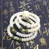 Bracelet en Jade blanc naturel Bodhi pour femmes, fil à main, perle de bouddha, accessoires cadeaux, artisanat, 108