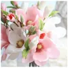 Fiori decorativi 37 cm Simulazione Fiore di magnolia Decorazione bianca Casa Soggiorno Tavolo da pranzo Matrimonio