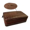 Stereoskopisk yta Humidor Case Portable Cedar Wood Humidor Case Cigar Case Storage 4 Cigars Box Smoking Accessories