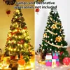 Juldekorationer Vebreda 6ft Premium Tree Pine gångjärn Konstgjord semester W 1000 Tips Metal Base Green 231110