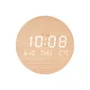 Horloges murales Horloge silencieuse de remplacement LED ronde alimentée par batterie étanche alarmes de style simple