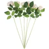 Decorative Flowers 6 Pcs Artificial Rose Home Decor Fake For Stems Plastic Faux Arrangement Prop