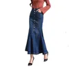 Jupes jupe en jean de mode pour femmes Plus taille printemps automne simple mince mince en queue de poisson hauteur