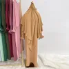 Etniska kläder Jilbab sätter muslimska kvinnor Ramadan Eid Prayer Outfit Islamiska L Long Khimar Abaya Dubai Turkish Burka KAFTAN 2 Piece 230410