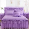 Bed Skirt Professional 1 lace bedspread2 pillowcases Princess bedspread 230410