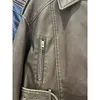 Женская кожаная винтажная женская куртка Y2k, уличная укороченная куртка из искусственной кожи, мотоциклетные ремни, верхняя одежда на молнии, байкерское пальто
