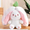 Peluche animaux en peluche, lapin transfiguré, jouet mignon, carotte transformée en lapin, jouet en peluche, cadeau d'anniversaire et de noël pour enfants