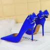 Chaussures de robe BIGTREE Sexy Fashion Party Pompes Mariage Élégant Talons Femmes Bouche Peu Profonde Pointu Côté Strass Papillon-Noeud Chaussures Simples 231110