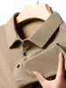 Polos masculinos de algodão manga longa polo t camisa pai turn-down colarinho solto casual camisetas camisas de trabalho primavera outono 2023