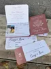 Karty pozdrowienia 50set Złota Stamp Pearl Paper Zaproszenie Folia Niestandardowy tekst paszport paszport