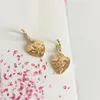 Boucles d'oreilles pendantes en plaqué or doux, effet Rose sur l'eau, cerceau à breloques en forme de cœur pour femmes et filles, bijoux de décoration scolaire décontractés