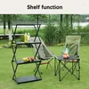 Meubles de camp de camping extérieur rangement de rangement pliant table portable balcon de la barre d'aluminium Fleur