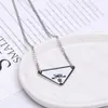 Pendant Necklaces gold silver Triangle pendants necklace female stainless steel couple gold chain pendant jewelry on the neck gift for girlfriend accessories