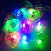 LED Rave Toy 20/30pcs 스타 하트 LED LIGHT UP NECK LACK PENDANTS 아이들 깜박이는 글로우 선물 깜박이 장난감 파티 크리스마스 결혼식 파티 장식 231109