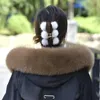 スカーフリアルフォックスファーカラー冬のフードトリム毛皮の装飾ショールコートパーカーの女性