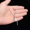 Ketting Oorbellen Set Mode Luxe Zirconia Engel Teardrop Waterdruppelvormige Geschenken Voor Vrouwen Sieraden Accessoires